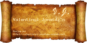 Valentinyi Jonatán névjegykártya